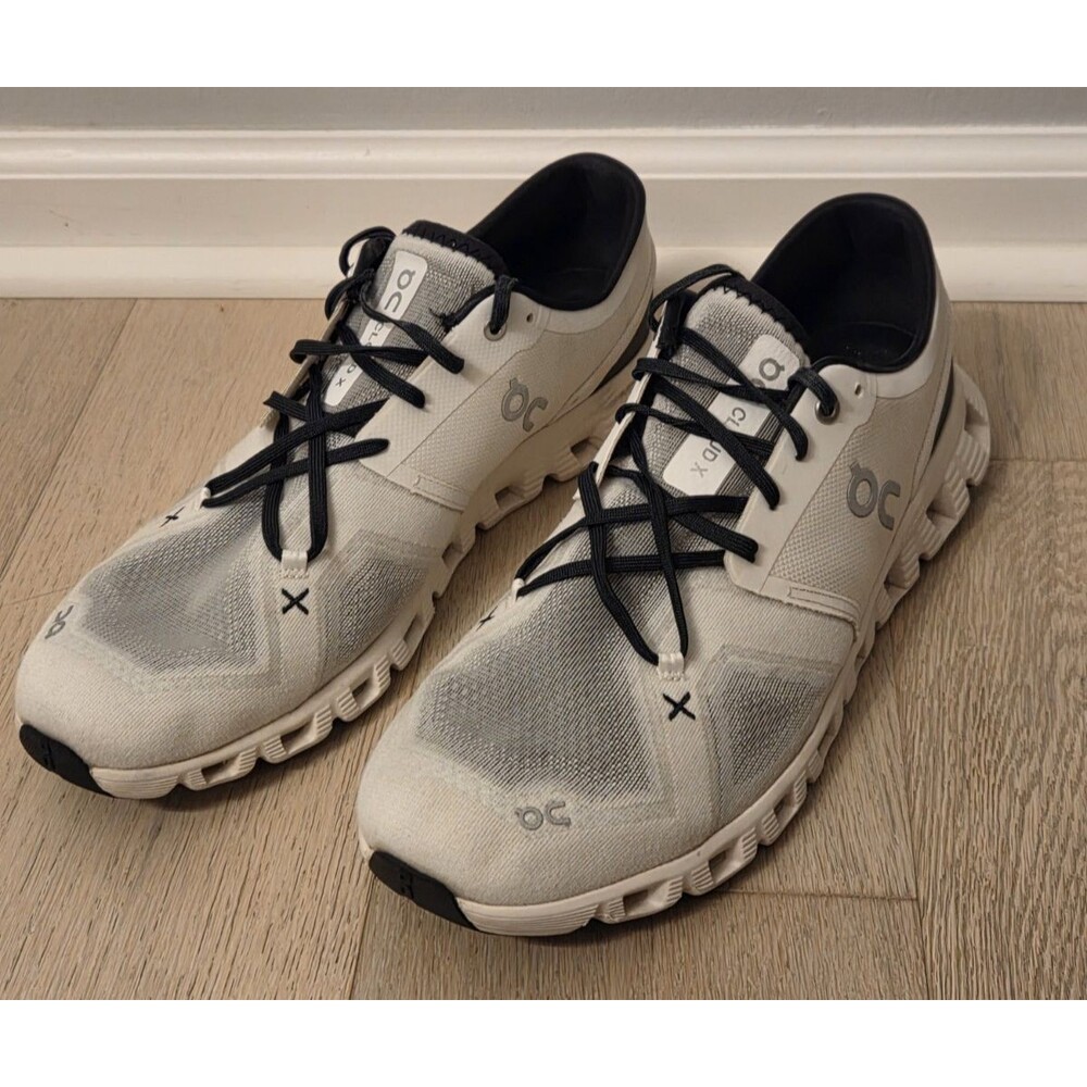 On Cloud X 3 Mens Size 11.5 White Black Athletic Running Walking Shoes Sneakers